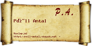 Páll Antal névjegykártya