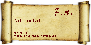 Páll Antal névjegykártya